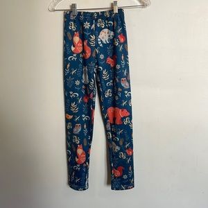 PIXIE Girl winter forest animal fleece-lined leggings, 10/12